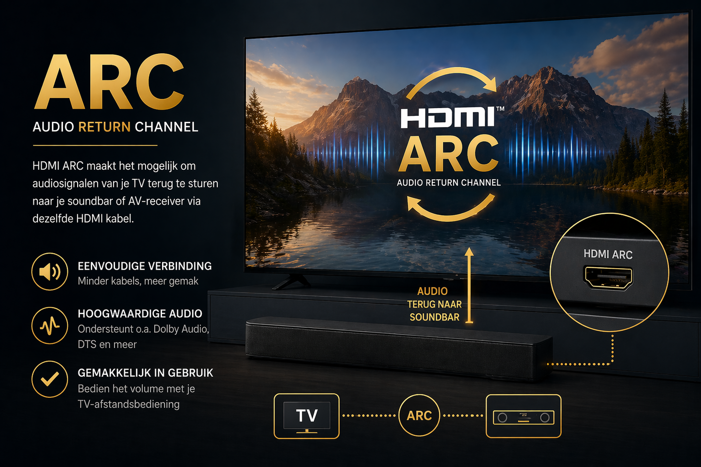 Kabelkings HDMI 2.0 Kabel 4K 60Hz 18Gbps ARC 2 meter Zwart