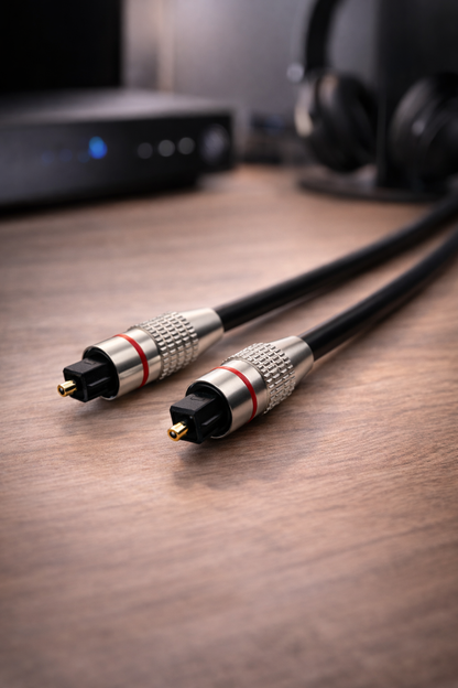 Kabelkings Toslink Optische Kabel 1 meter Male-Male Zilver