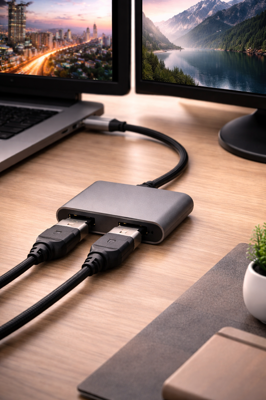 Kabelkings USB-C naar Dual HDMI Adapter 4K 60Hz MST