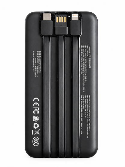 Kabelkings Powerbank 10000mAh USB-C Lightning 22.5W Zwart